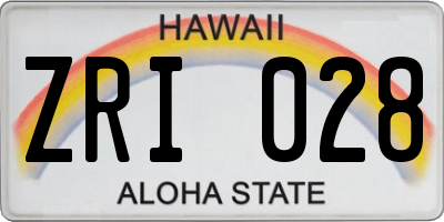 HI license plate ZRI028