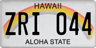 HI license plate ZRI044