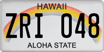 HI license plate ZRI048
