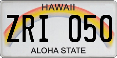 HI license plate ZRI050