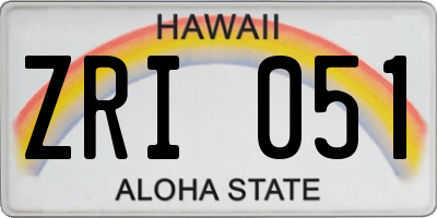 HI license plate ZRI051