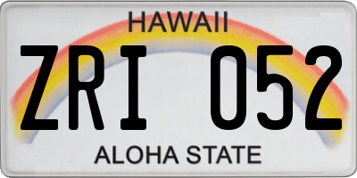 HI license plate ZRI052