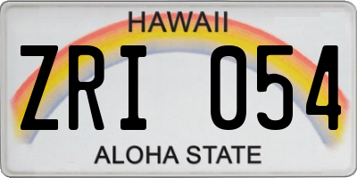 HI license plate ZRI054
