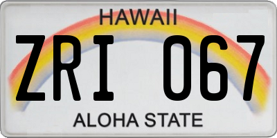 HI license plate ZRI067