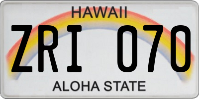 HI license plate ZRI070