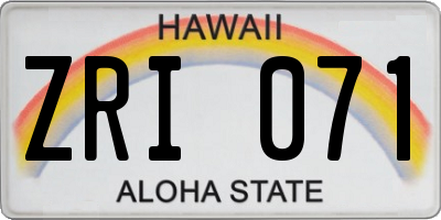 HI license plate ZRI071
