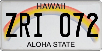 HI license plate ZRI072