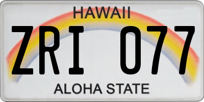 HI license plate ZRI077