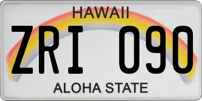 HI license plate ZRI090
