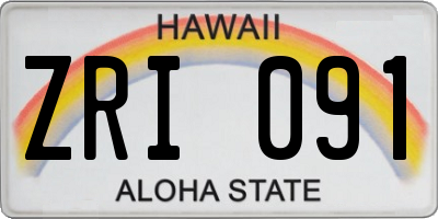 HI license plate ZRI091