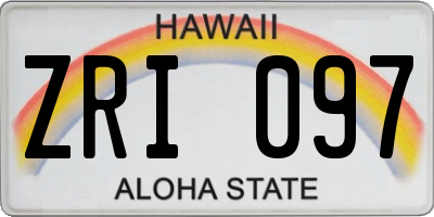 HI license plate ZRI097