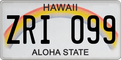 HI license plate ZRI099