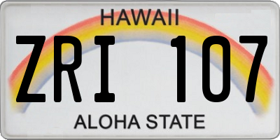 HI license plate ZRI107