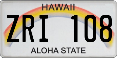 HI license plate ZRI108