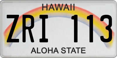 HI license plate ZRI113