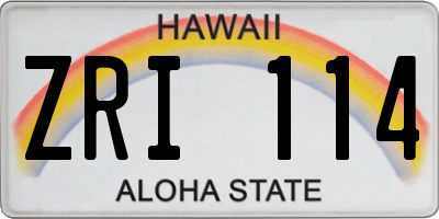 HI license plate ZRI114