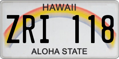 HI license plate ZRI118