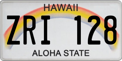 HI license plate ZRI128