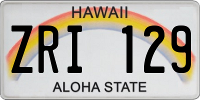 HI license plate ZRI129