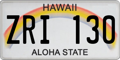 HI license plate ZRI130