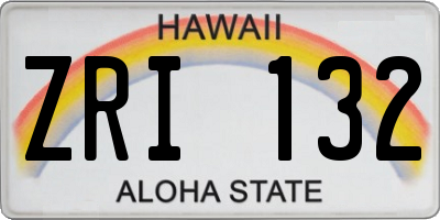 HI license plate ZRI132