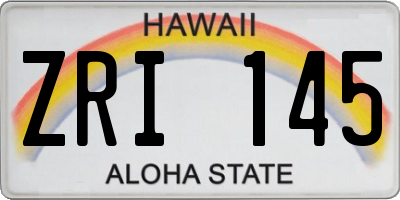 HI license plate ZRI145