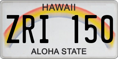 HI license plate ZRI150