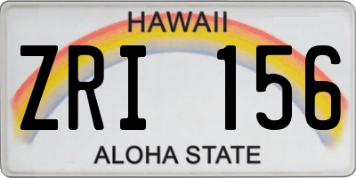 HI license plate ZRI156