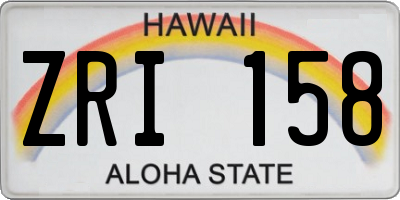 HI license plate ZRI158