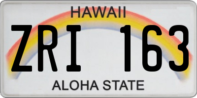HI license plate ZRI163