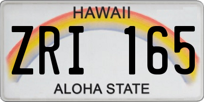 HI license plate ZRI165