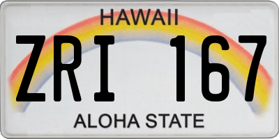 HI license plate ZRI167