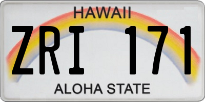 HI license plate ZRI171