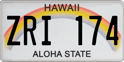 HI license plate ZRI174