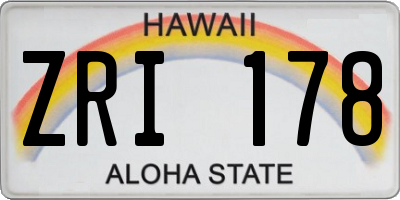 HI license plate ZRI178