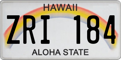 HI license plate ZRI184
