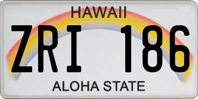 HI license plate ZRI186
