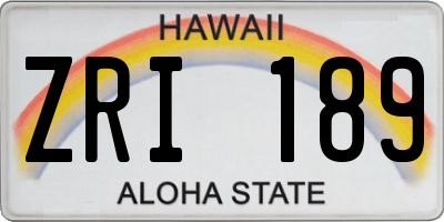 HI license plate ZRI189
