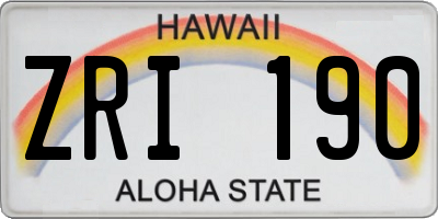 HI license plate ZRI190
