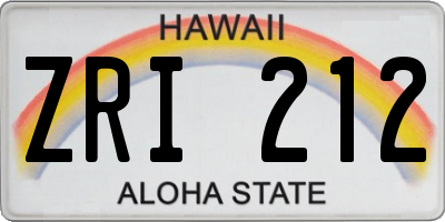 HI license plate ZRI212