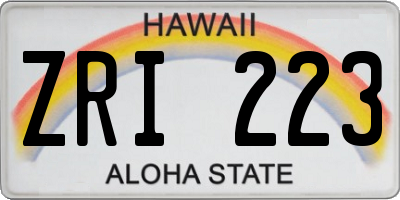 HI license plate ZRI223