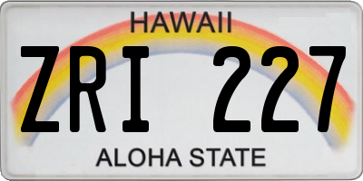 HI license plate ZRI227