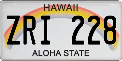 HI license plate ZRI228