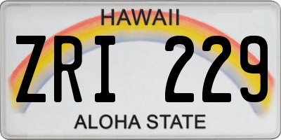 HI license plate ZRI229