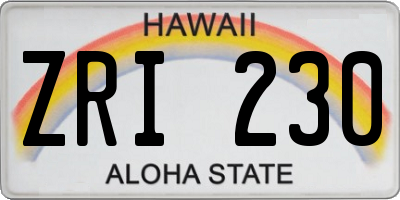 HI license plate ZRI230