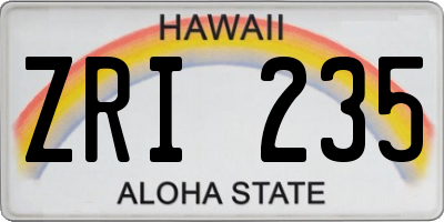 HI license plate ZRI235