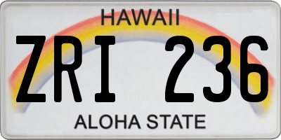 HI license plate ZRI236