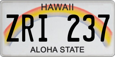 HI license plate ZRI237
