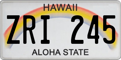 HI license plate ZRI245