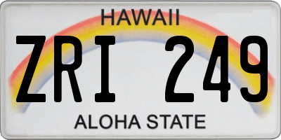 HI license plate ZRI249